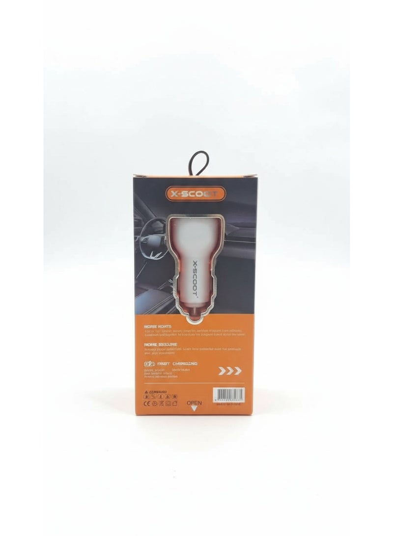X-SCOOT XC-307 20W PD Fast Car Charger with Dual USB Ports (USB-C + USB-A) | Power 3.0 Quick Charge, Super Fast Charging for iPhone, Samsung, Huawei & All Smart Devices - Image 2